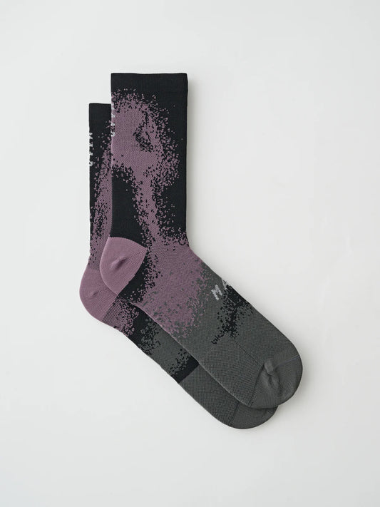 Blurred Out Sock- Black Mix
