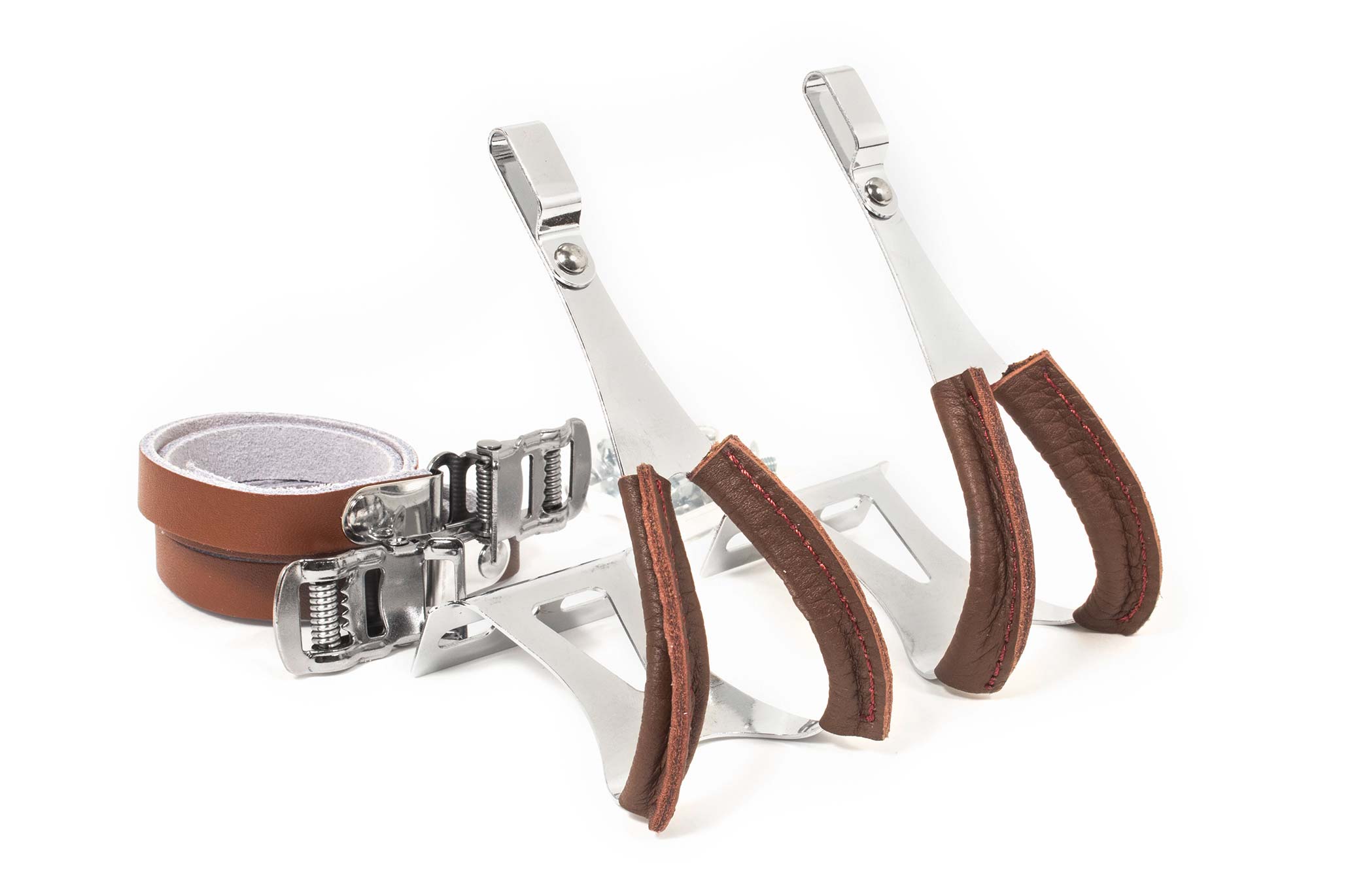 Toe Clips with Leather Straps